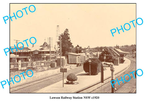 OLD LARGE PHOTO, LAWSON RAILWAY STATION, NSW SOUTH WALES c1920