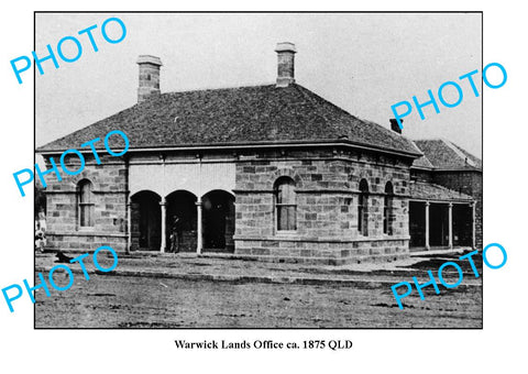 OLD LARGE PHOTO, WARWICK QUEENSLAND, LANDS OFFICE c1875