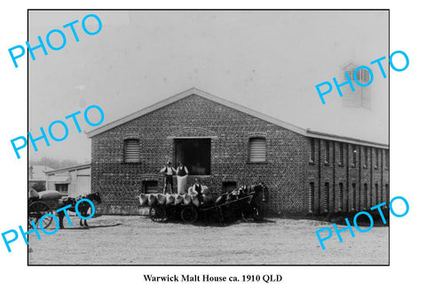 OLD LARGE PHOTO, WARWICK QUEENSLAND, MALT HOUSE c1910