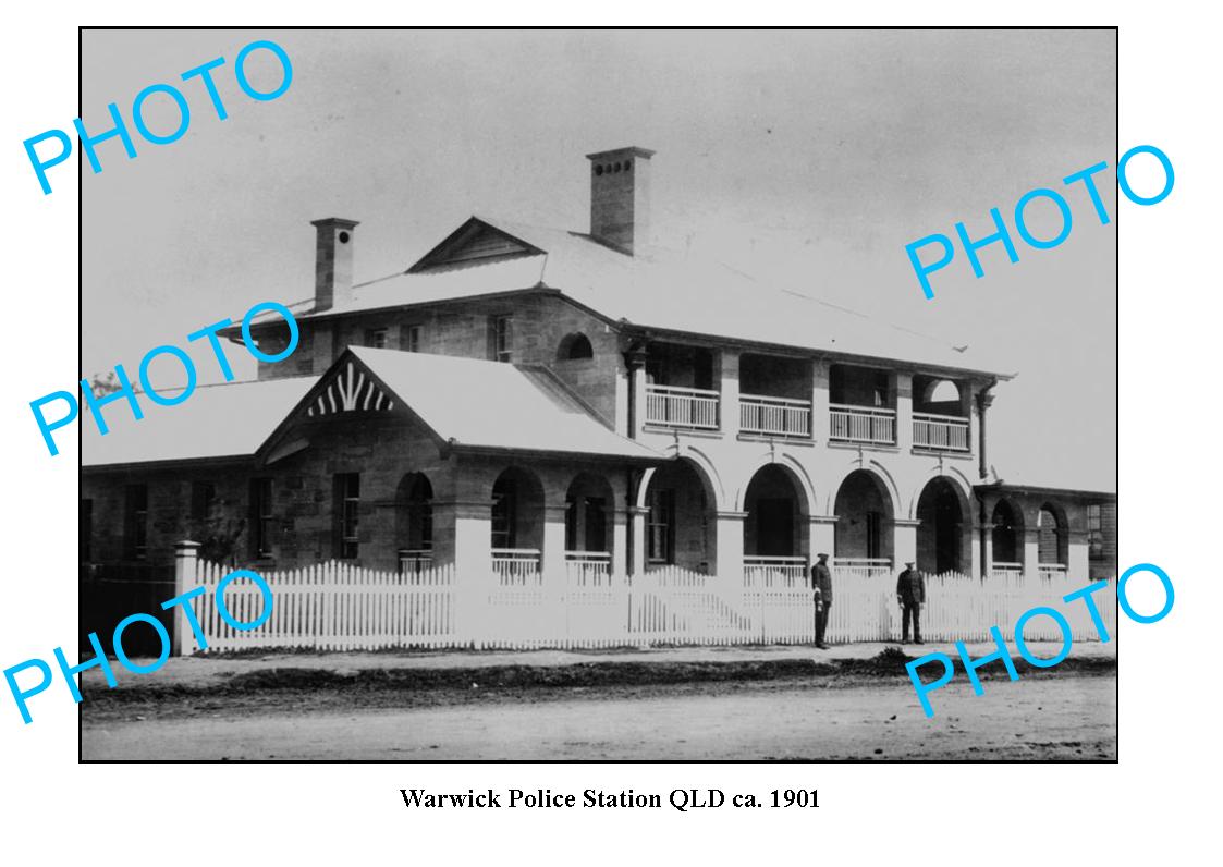 OLD LARGE PHOTO, WARWICK QUEENSLAND, POLICE STATION c1901