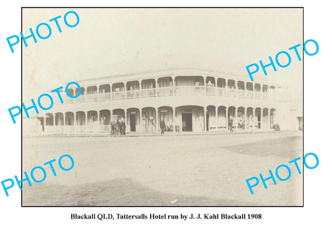 OLD LARGE PHOTO, BLACKALL QLD, TATERSALLS HOTEL c1908