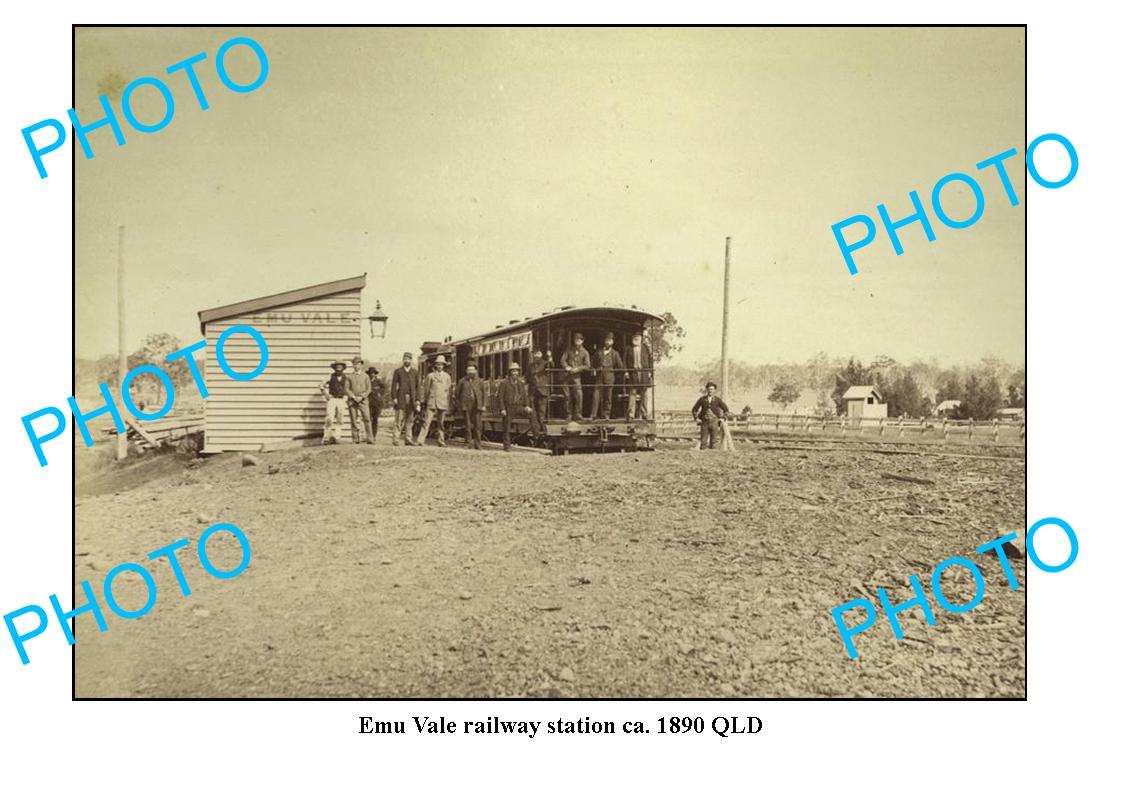 OLD LARGE PHOTO, EMU VALE RAILWAY STATION, QUEENSLAND c1890