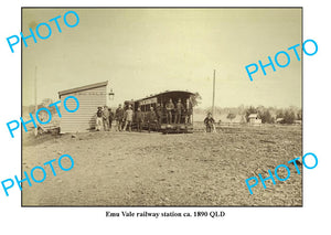 OLD LARGE PHOTO, EMU VALE RAILWAY STATION, QUEENSLAND c1890