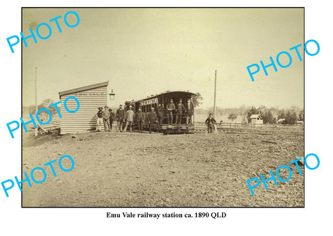 OLD LARGE PHOTO, EMU VALE RAILWAY STATION, QUEENSLAND c1890