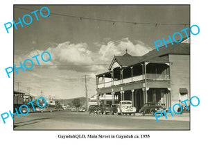 OLD LARGE PHOTO, GAYNDAH QUEENSLAND, MAIN STREET c1955