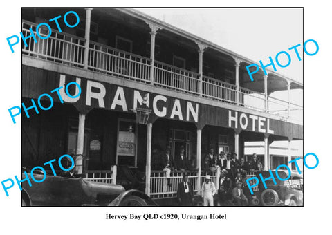 OLD LARGE PHOTO, HERVEY BAY QUEENSLAND, URANGAN HOTEL c1920