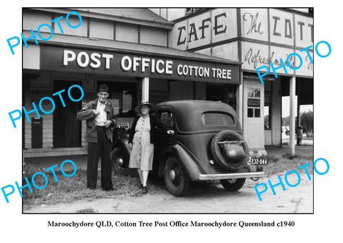 OLD LARGE PHOTO, MAROOCHYDORE QUEENSLAND, COTTON TREE POST OFFICE c1940