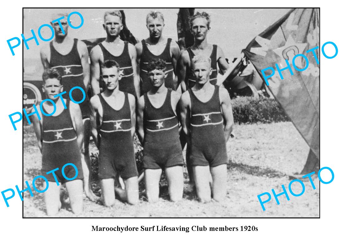 OLD LARGE PHOTO, MAROOCHYDORE QUEENSLAND, SURF LIFE SAVING CLUB c1920 1