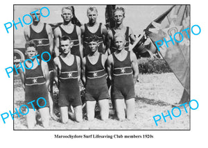 OLD LARGE PHOTO, MAROOCHYDORE QUEENSLAND, SURF LIFE SAVING CLUB c1920 1