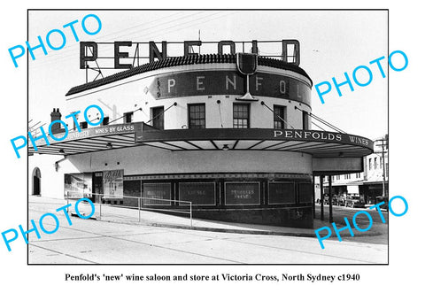 OLD LARGE PHOTO, NORTH SYDNEY NSW, PENFOLDS WINE SALOON, VICTORIA CROSS c1940