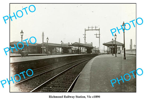 OLD LARGE PHOTO, RICHMOND VICTORIA, RAILWAY STATION c1890