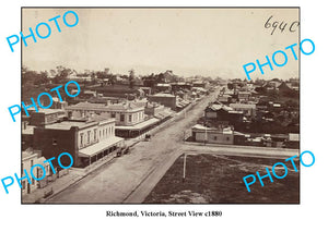 OLD LARGE PHOTO, RICHMOND VICTORIA, STREET VIEW c1880