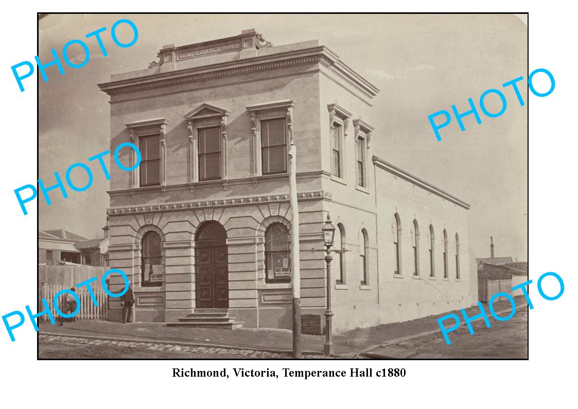 OLD LARGE PHOTO, RICHMOND VICTORIA, TEMPERANCE HALL c1880