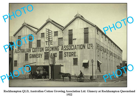 OLD LARGE PHOTO, ROCKHAMPTON QLD, COTTON GROWERS GINNERY c1922