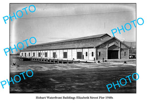 OLD LARGE PHOTO, HOBART TASMANIA, ELIZABETH STREET PIER c1940