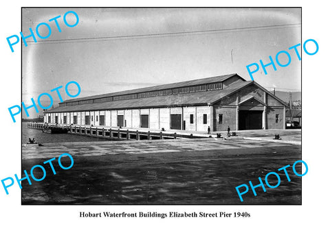 OLD LARGE PHOTO, HOBART TASMANIA, ELIZABETH STREET PIER c1940