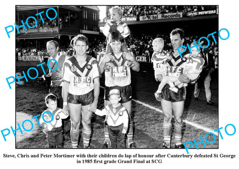 CANTERBURY BULLDOGS 1985 G/FINAL PHOTO , MORTIMER BROTHERS STEVE, CHRIS & PETER