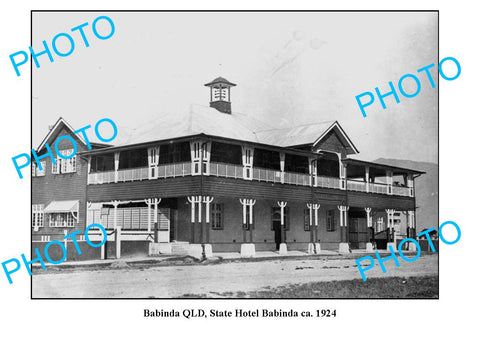 OLD LARGE PHOTO, BABINDA QUEENSLAND, STATE HOTEL c1924