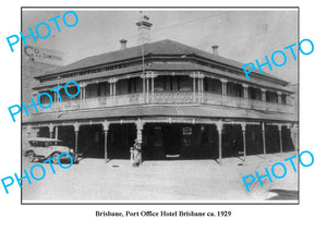 OLD LARGE PHOTO, BRISBANE QUEENSLAND, PORT OFFICE HOTEL, c1929