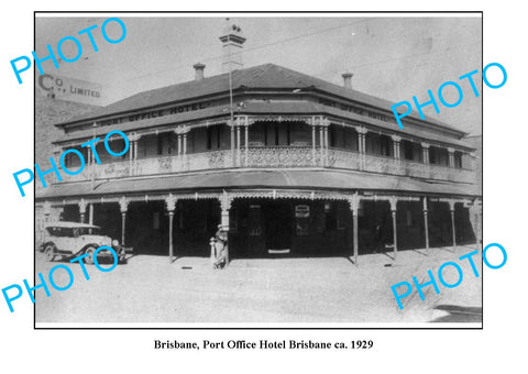 OLD LARGE PHOTO, BRISBANE QUEENSLAND, PORT OFFICE HOTEL, c1929