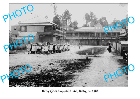 OLD LARGE PHOTO, DALBY QUEENSLAND, IMPERIAL HOTEL c1906