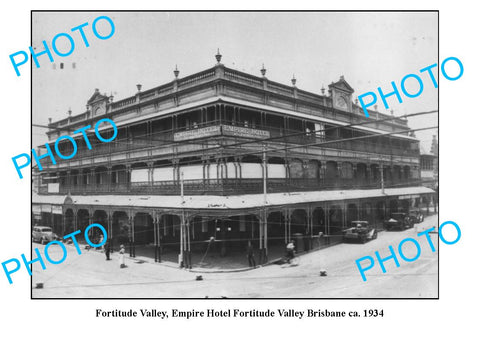 OLD LARGE PHOTO, FORTITUDE VALLEY QUEENSLAND, EMPIRE HOTEL c1934 BRISBANE