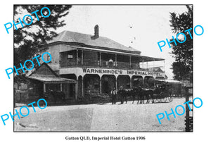 OLD LARGE PHOTO, GATTON QUEENSLAND, IMPERIAL HOTEL c1906