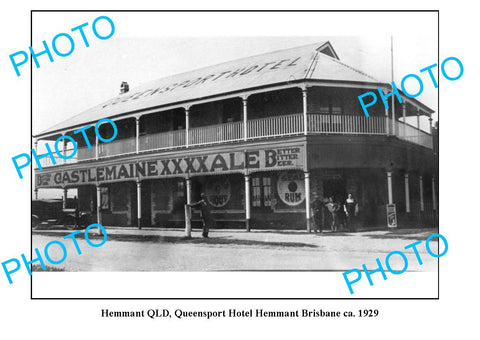 OLD LARGE PHOTO, HEMMANT QUEENSLAND, QUEENS PORT HOTEL c1929 BRISBANE