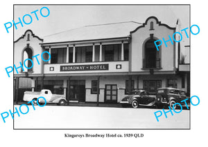 OLD LARGE PHOTO, KINGAROY QUEENSLAND, BROADWAY HOTEL c1939