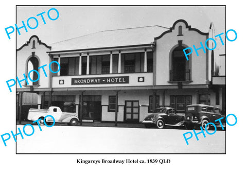 OLD LARGE PHOTO, KINGAROY QUEENSLAND, BROADWAY HOTEL c1939