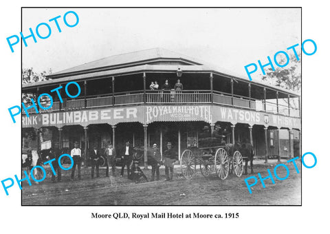 OLD LARGE PHOTO, MOORE QUEENSLAND, ROYAL MAIL HOTEL c1915