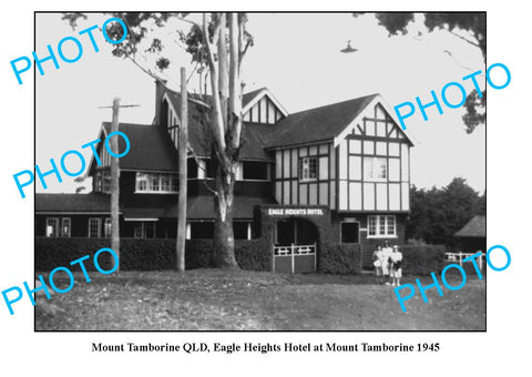 OLD LARGE PHOTO, MOUNT TAMBOURINE QUEENSLAND, EAGLE HEIGHTS HOTEL c1945