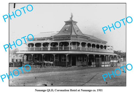 OLD LARGE PHOTO, NANANGO QUEENSLAND, CORONATION HOTEL c1911