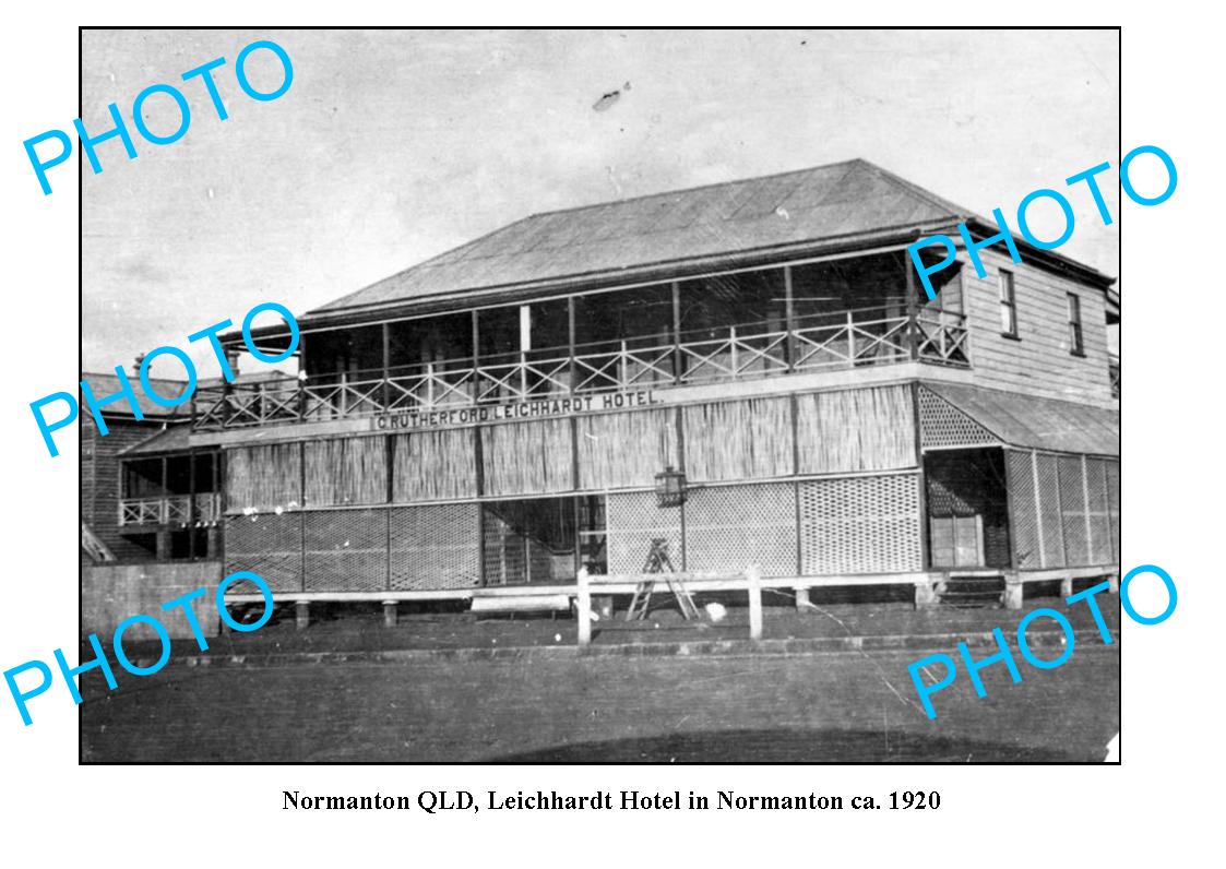 OLD LARGE PHOTO, NORMANTON QUEENSLAND, LEICHHARDT HOTEL c1920