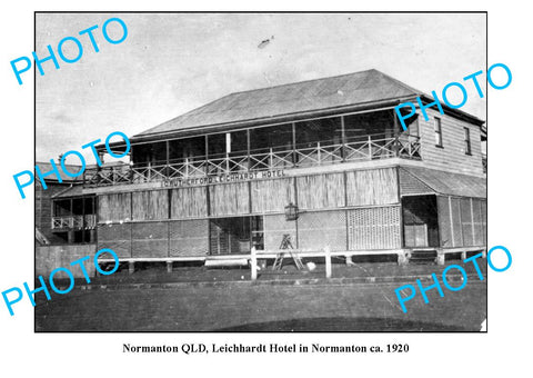 OLD LARGE PHOTO, NORMANTON QUEENSLAND, LEICHHARDT HOTEL c1920