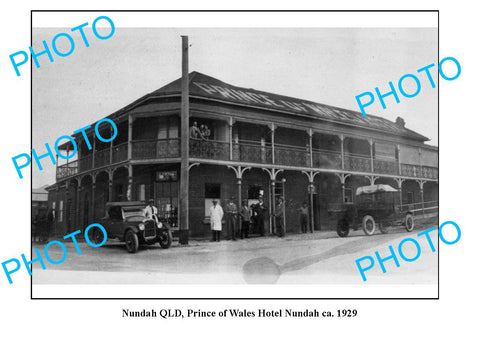OLD LARGE PHOTO, NUNDAH QUEENSLAND, PRINCE OF WALES HOTEL c1929