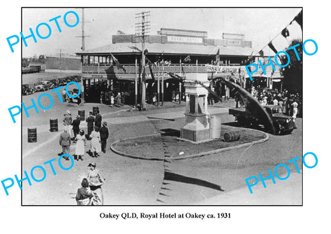 OLD LARGE PHOTO, OAKEY QUEENSLAND, ROYAL HOTEL c1931