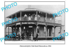 OLD LARGE PHOTO, PITTSWORTH QUEENSLAND, CLUB HOTEL c1904