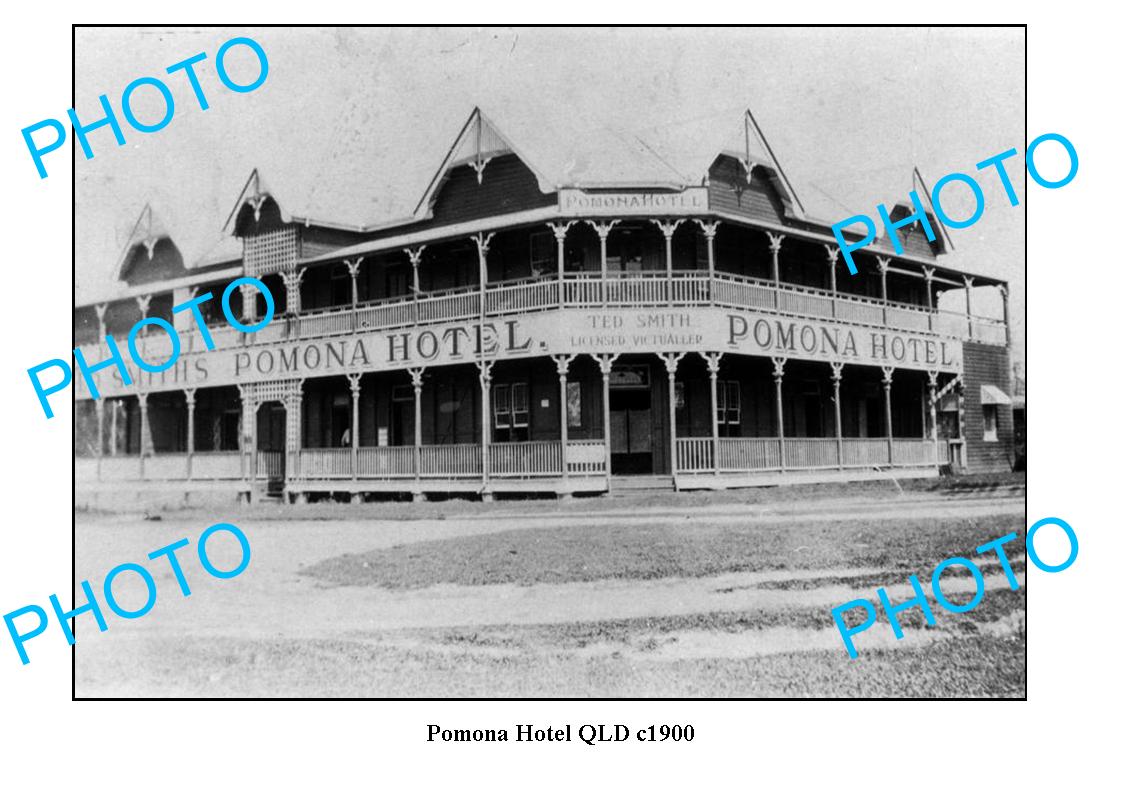 OLD LARGE PHOTO, POMONA QUEENSLAND, OLD POMONA HOTEL c1900