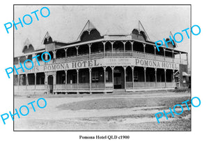 OLD LARGE PHOTO, POMONA QUEENSLAND, OLD POMONA HOTEL c1900