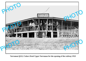 OLD LARGE PHOTO, YARRAMAN QUEENSLAND, CEDARS HOTEL c1913