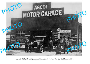 OLD LARGE PHOTO, ASCOT MOTOR GARAGE QUEENSLAND, BRISBANE c1930