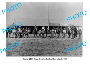 OLD LARGE PHOTO, BOULIA QUEENSLAND, ROYAL HOTEL c1910