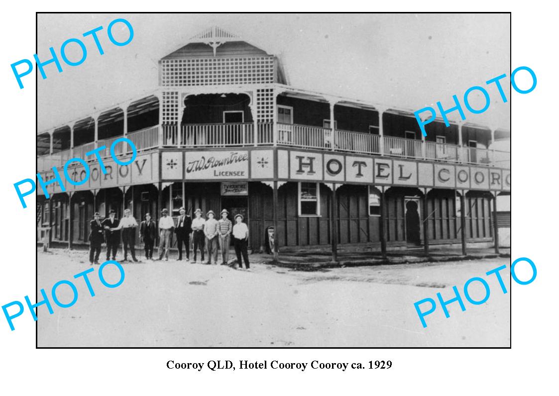 OLD LARGE PHOTO, COOROY QUEENSLAND, COOROY ROUNTREE HOTEL c1929