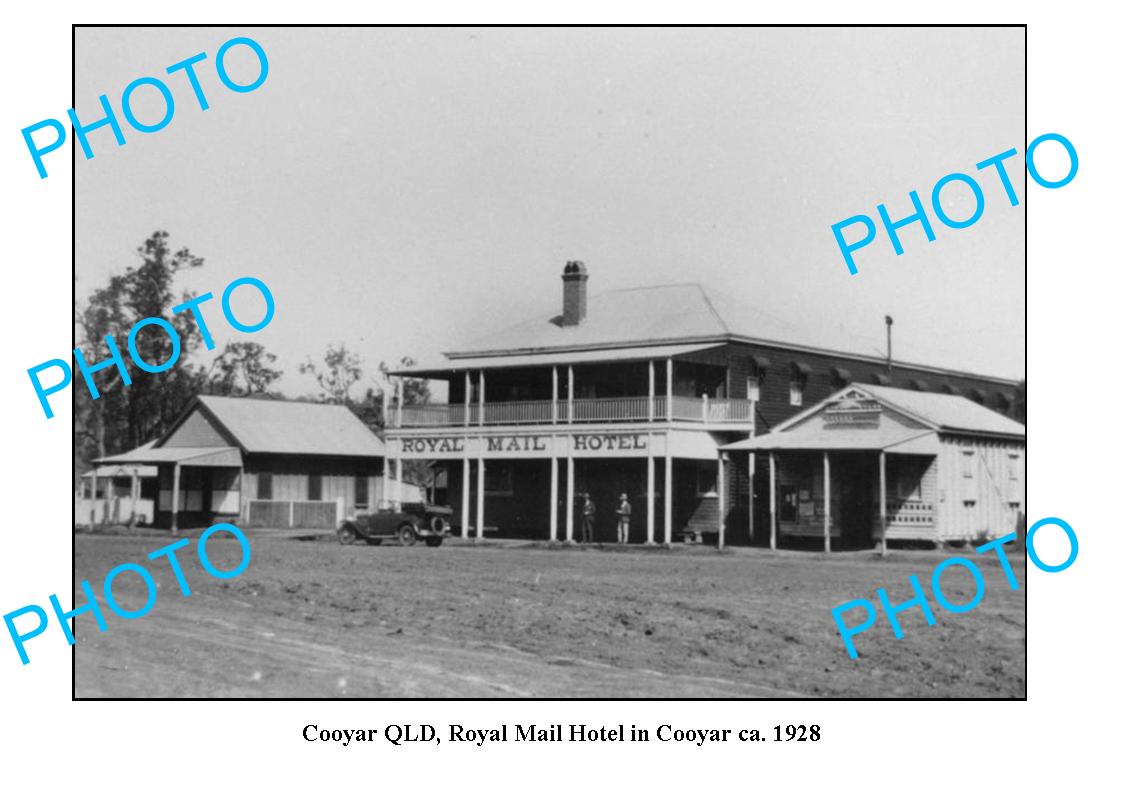 OLD LARGE PHOTO, COOYAR QUEENSLAND, ROYAL MAIL HOTEL c1928