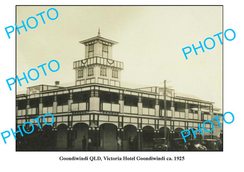 OLD LARGE PHOTO, GOONDIWINDI QUEENSLAND, VICTORIA HOTEL c1925