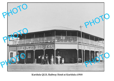 OLD LARGE PHOTO, KURIDALA QUEENSLAND, RAILWAY HOTEL c1910