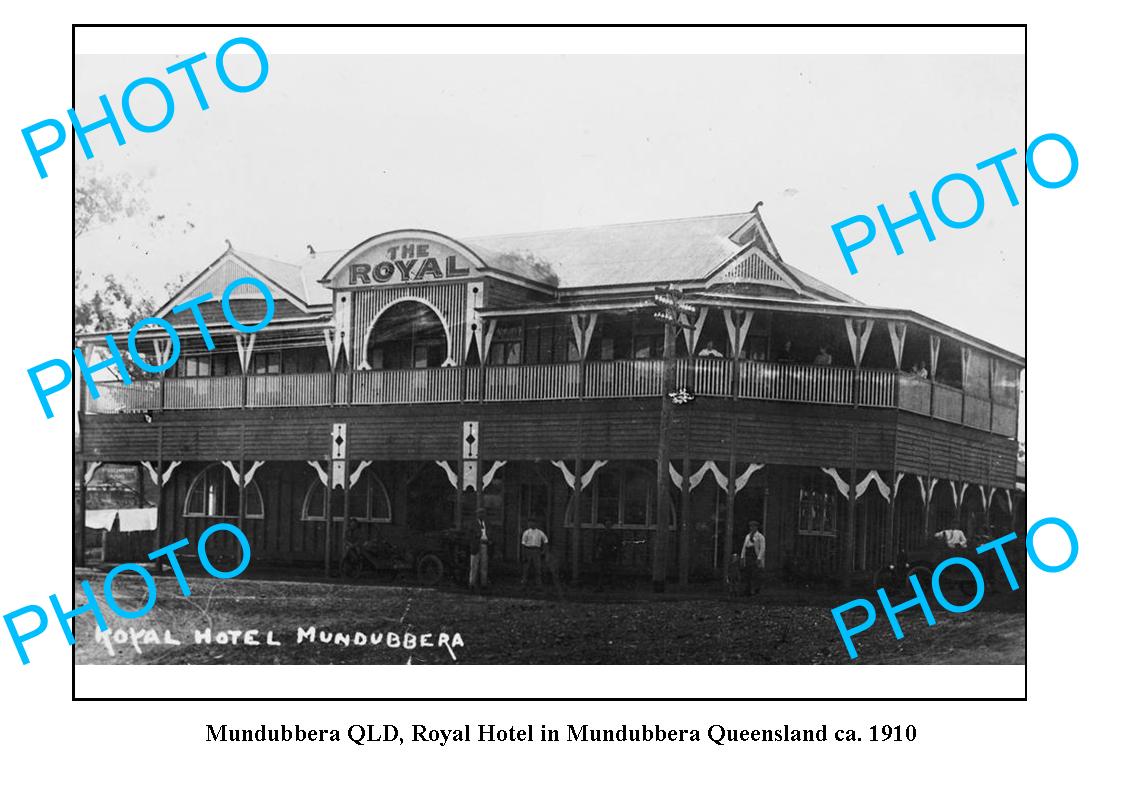 OLD LARGE PHOTO, MUNDUBBERA QUEENSLAND, ROYAL HOTEL c1910