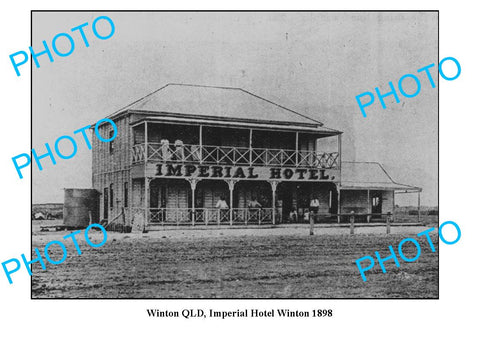 OLD LARGE PHOTO, WINTON QUEENSLAND, IMPERIAL HOTEL c1898