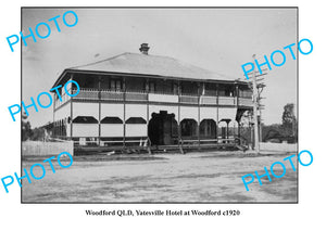 OLD LARGE PHOTO, WOODFORD QUEENSLAND, YATESVILLE HOTEL c1920